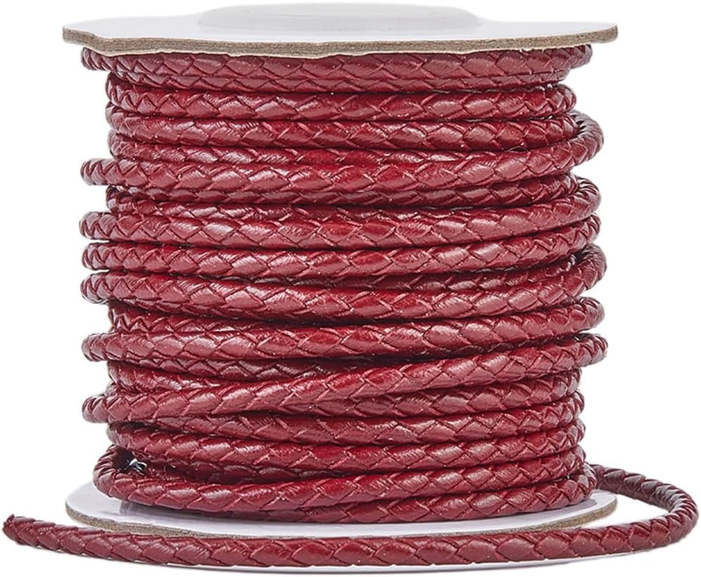 11 Yards/10M Bolo Leather Cord Round Leather Rope String Cowhide Dark ...
