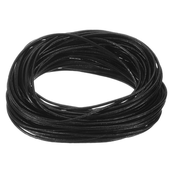 11 Yards 1mm Round Leather Cord Lacing String for DIY Crafts, Black