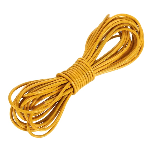 5.5Yard2mmRound Leather Cord Lacing String for DIY Crafts,Yellow