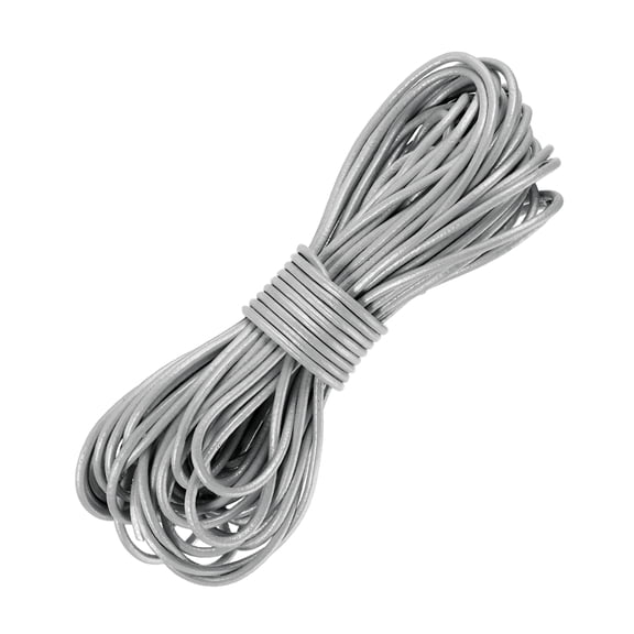 11Yard2mmRound Leather Cord Lacing String for DIY Crafts,Silver
