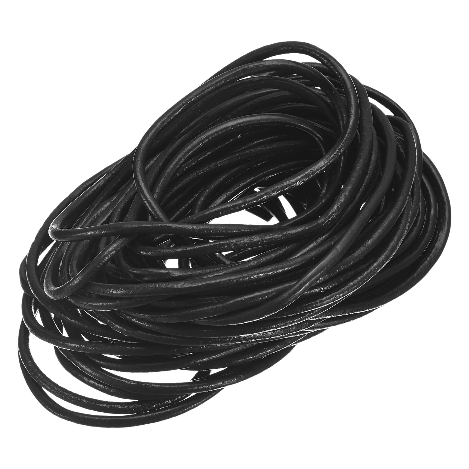 11 Yards 3mm Round Leather Cord Lacing Strings for DIY Crafts Black ...