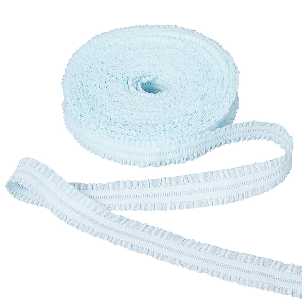 Stretch Organdy Ribbon 11 Yards 6/7 Inch Double Ruffle Stretch Ribbon Pleated Lace Trim ...