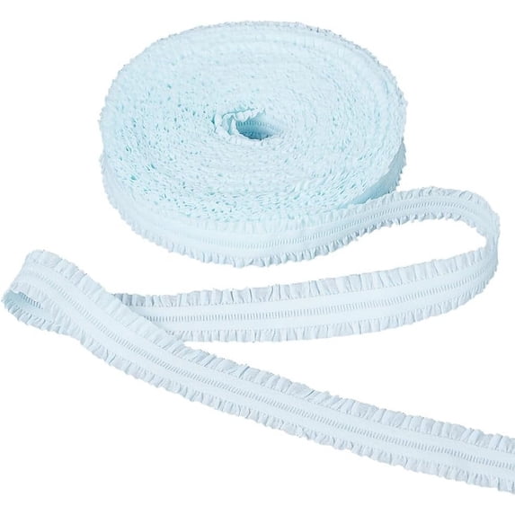 Frilly Ribbin 11 Yards 6/7 Inch Double Ruffle Stretch Ribbon Pleated Lace Trim ...