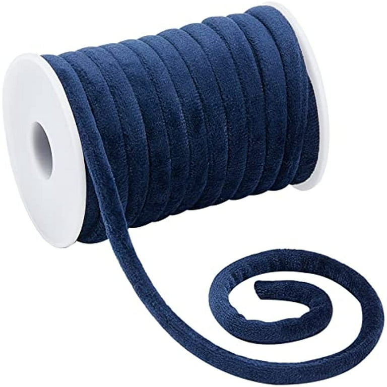 11 Yards 8mm Dark Blue Velvet Cord String Velvet Ribbon with Spool Velvet  Craft Thread Cord Trim for Jewelry Making DIY Crafts Clothing Pillows