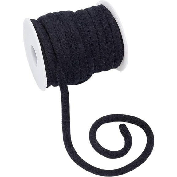 11 Yards 8mm Soft Velvet Round Cord Black Velvet Cord String Velvet Ribbon Velvet Craft Thread Cord Trim with Spool for DIY Choker Necklace Jewelry Making Sewing Accessories