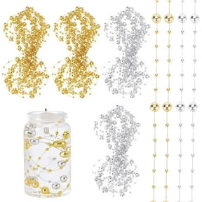 11 Yards Artificial Pearls Strings Beads Floating Candles Float Pearl String Vase Filling Pearls Filler