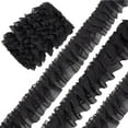 thumbnail image 1 of 11 Yards Black Double-Layer Pleated Chiffon Lace Trim 5cm Wide 2-Layer Gathered Ruffle Trim Edging Tulle Trimmings Fabric Ribbon DIY, 1 of 9