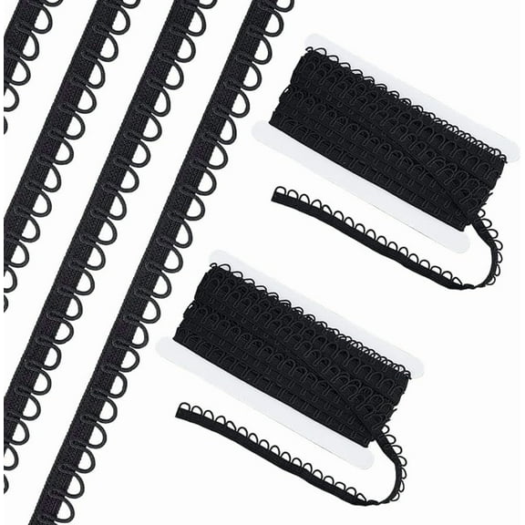 11 Yards Black Petite Braid Trim Elastic Button Loop Sewing Trim Embellishment Bridal Button Loops for Costume Crafts Sewing Wedding Bridal Dress Pillows Home Curtain