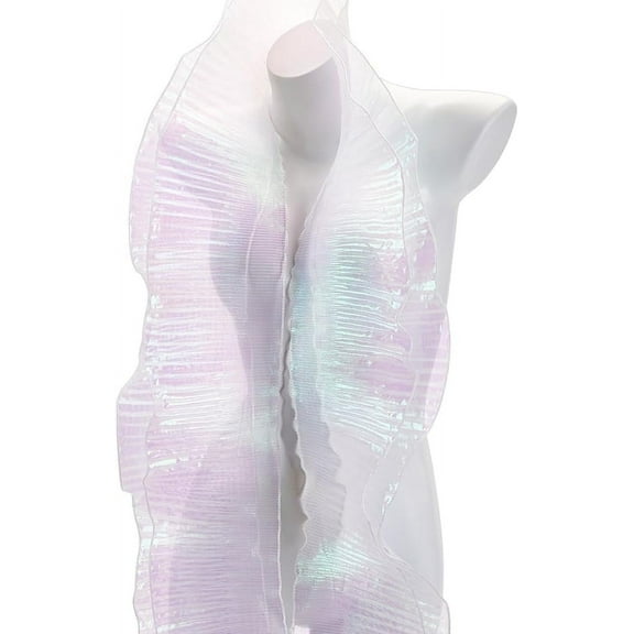 11 Yards Organza Ruffled Fabric Ruffle Retro Organza Fabric Trim Edge Gather Ruffle Trim for Applique Sewing Craft Dress Bag Costume Decor (White) White DIY