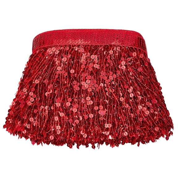 11 Yards Red Sequins Fringe Trim 6.69 Inch Sparkling Fringe Tassel Trimming Sequin Tassels Sewing Decoration DIY