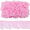 thumbnail image 1 of 11 Yards Ruffled Lace Trim 2.4 Inch Wide Pleated Embroidered Organza Tulle Lace Edge Ribbon Wedding Bridal Dress Appliques Edging Trimmings, 1 of 9