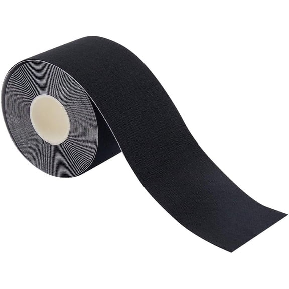 11 Yards x 1.97 Inch Kinesiology Tapes Sports Muscle Exercise Body Bandage Cotton Underwrap Bandages Breast Boob Lift Up Self Adhesive Bob Tape for Breast Athletic Elbow Knees Support Black DIY