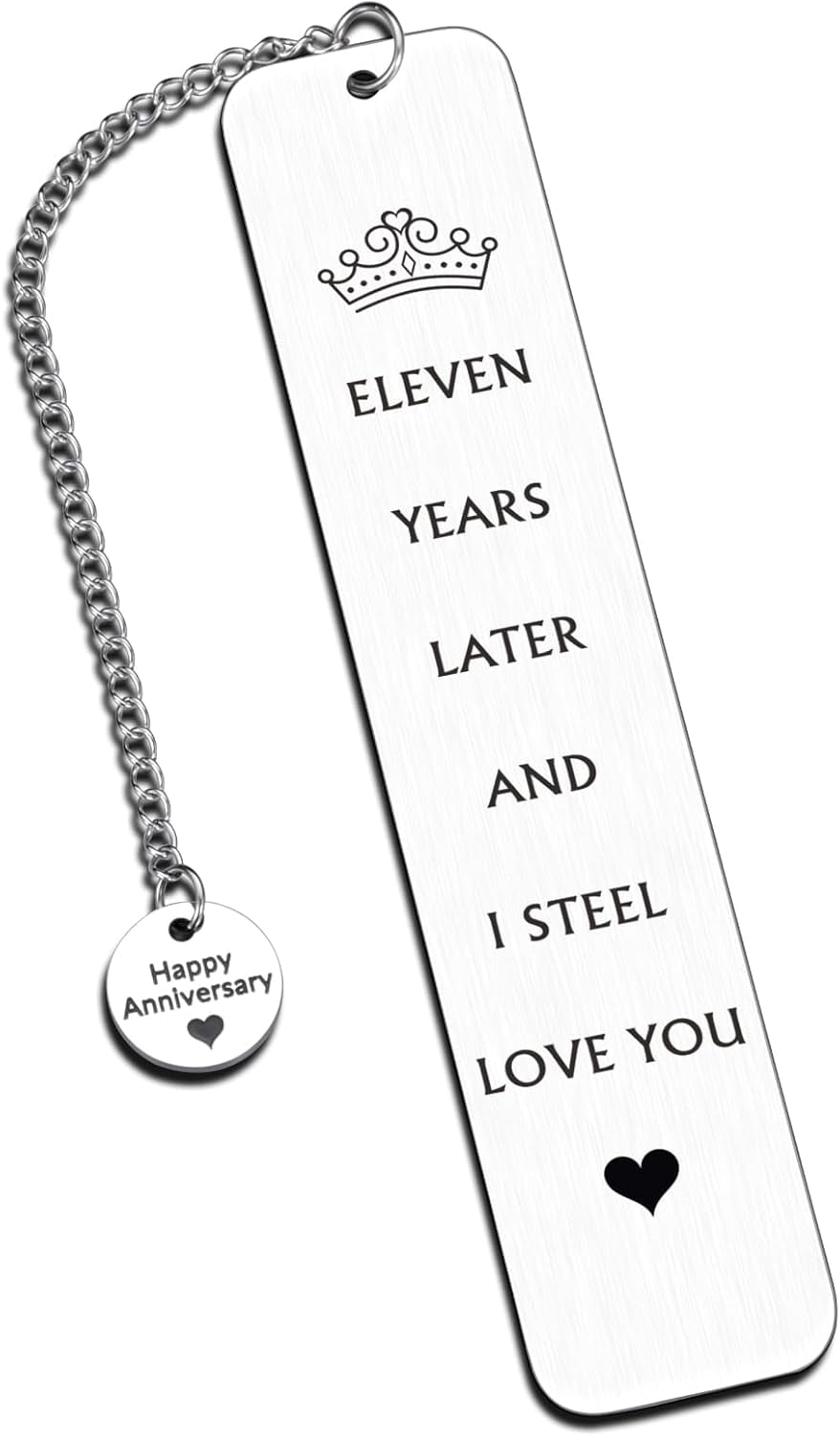11 Year Wedding Anniversary Fishing Lure Gift – “4,015 Days” Treble Hook With Message, Stainless Steel