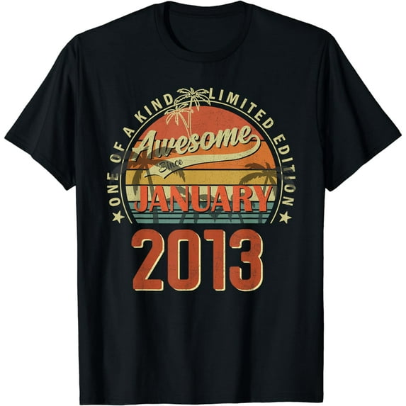 11 Year Old Awesome Since January 2013 - 11th Birthday T-Shirt