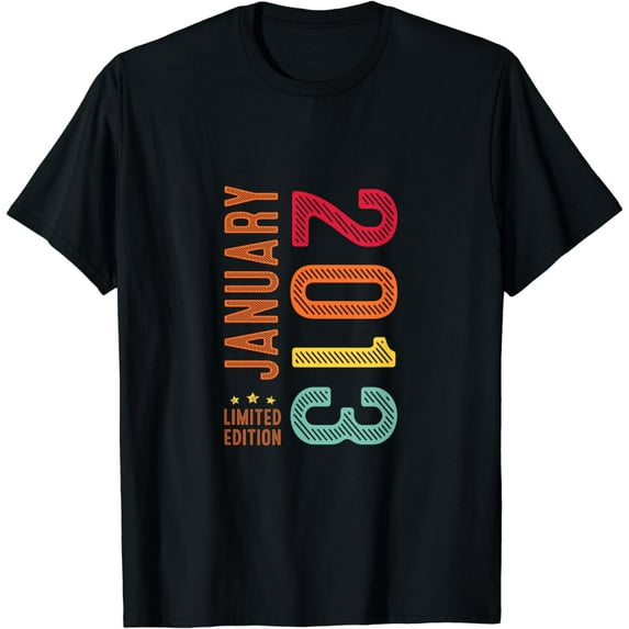 11 Year Old Bday Vintage Since January 2013 11th Birthday T-Shirt