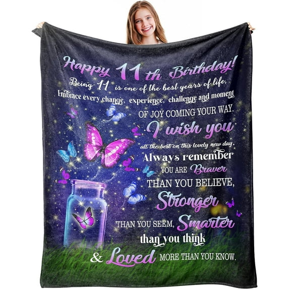 11 Year Old Girl Gift Ideas, Gifts for 11 Year Old Girls, Birthday Gifts for 11 Year Old Girls, 11 Year Old Girl Gifts, 11th Birthday Decorations for Girls, Throw Blanket 50"x60"