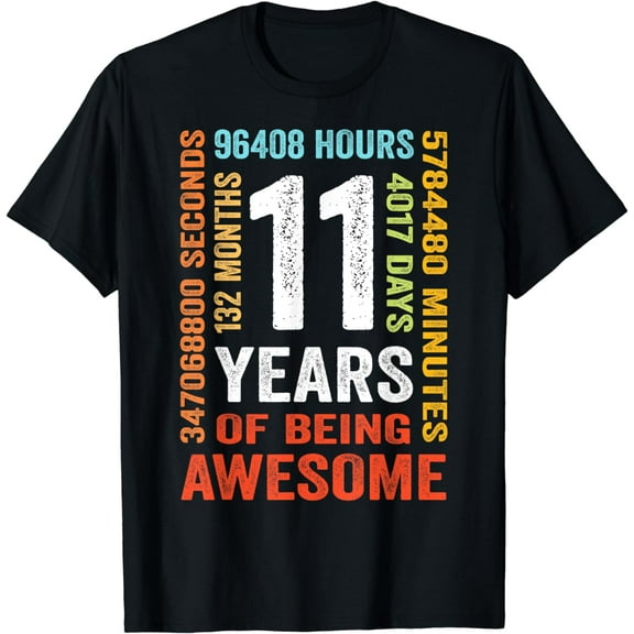 11 Years 132 Months Of Being Awesome 11th Birthday Gift T-Shirt