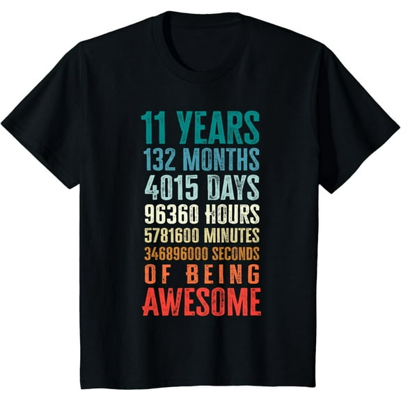 11 Years 132 Months Of Being Awesome 11th Birthday Gifts Boys T-Shirt