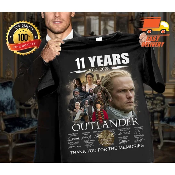 11 Years 2014 2025 Outlander Signatures Thank You For The Memories T-shirt