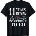 thumbnail image 1 of 11 Years Down Forever to Go Couple 11th Wedding Anniversary T-Shirt, 1 of 4