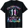 thumbnail image 1 of 11 Years of Being Awesome 11 Years Old 11th Birthday Tie Dye T-Shirt, 1 of 4