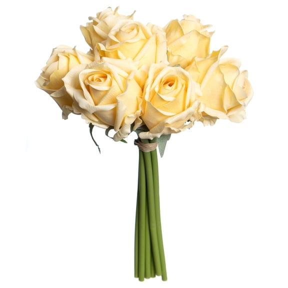 11" Yellow Rose Faux Real Deluxe Bush by Ashland  - Spring Floral for Crafting and Home Decor