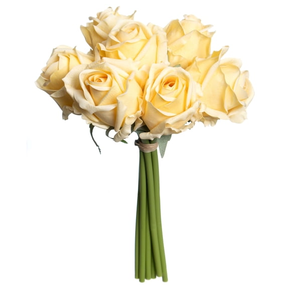 11" Yellow Rose Faux Real Deluxe Bush by Ashland  - Spring Floral for Crafting and Home Decor