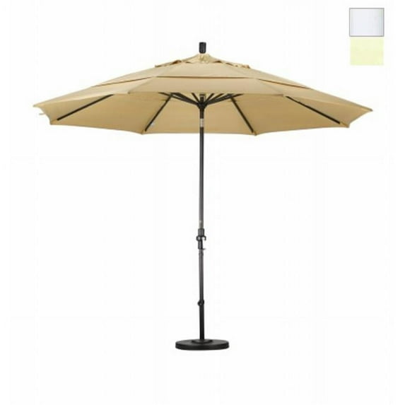 11 ft. Aluminum Market Umbrella Collar Tilt DV Matted White-Sunbrella-Natural