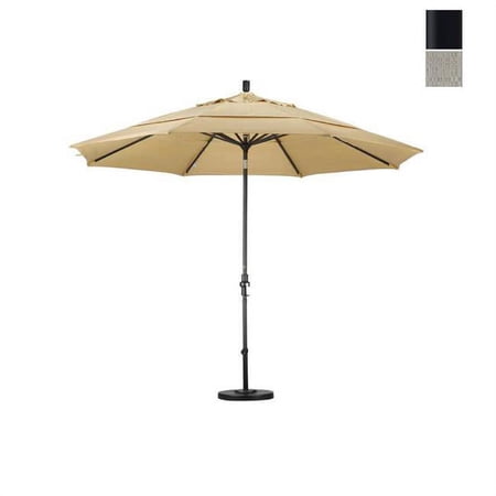 11 ft. Aluminum Market Umbrella Collar Tilt Matted Black-Olefin-Woven Granite-DWV