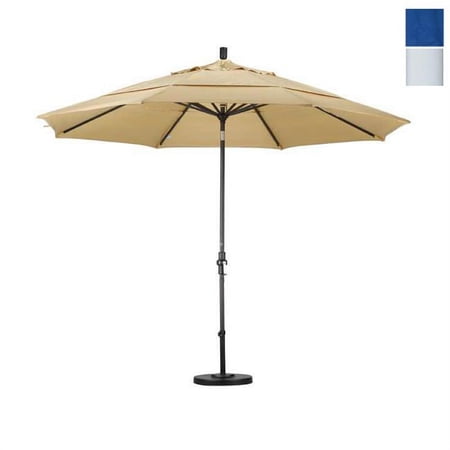 11 ft. Aluminum Market Umbrella Collar Tilt Matted White-Olefin-Pacific Blue-DWV