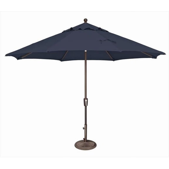 11 ft. Catalina Octagon Push Button Tilt Market Umbrella Navy