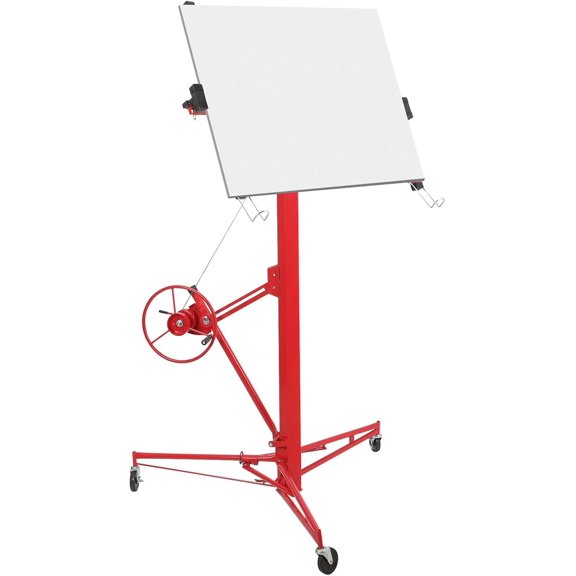 11 ft. Drywall Lift, Drywall Rolling Lifter Panel, 150LBS Heavy Duty Sheetrock Lift, Drywall Lift Panel Hoist Jack Lifter with 360° Adjustable Telescopic Arm & 3 Lockable Wheels