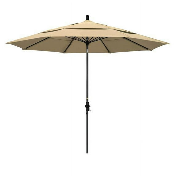 11 ft. Fiberglass Market Umbrella Collar Tilt DV Bronze-Sunbrella-Antique Beige