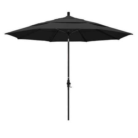 11 ft. Fiberglass Market Umbrella Collar Tilt Double Vents - Bronze - Pacifica - Black