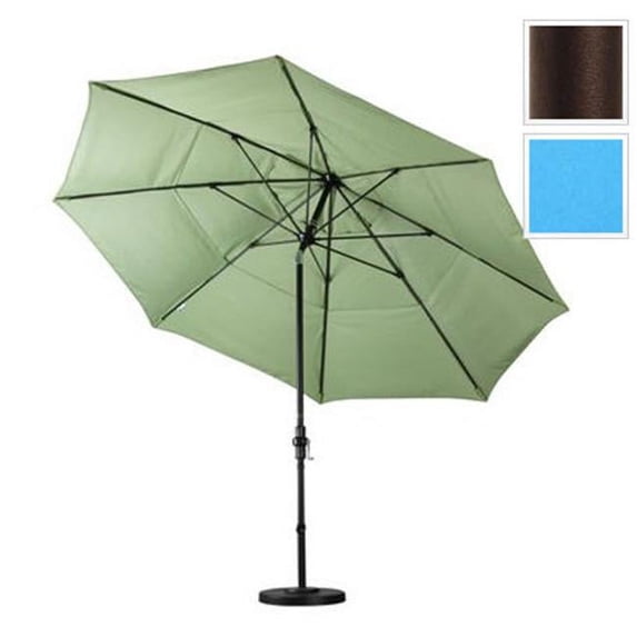 11 ft. Fiberglass Market Umbrella Collar Tilt Double Vents - Bronze - Pacifica - Capri