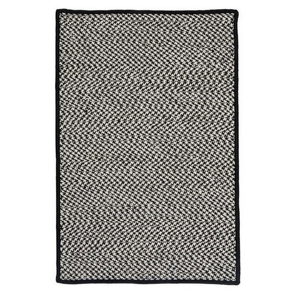 11 ft. Outdoor Houndstooth Tweed Square Rug, Black