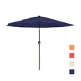 11 ft Solar Umbrella 32 LED Lighted 3 Tiers Patio Umbrella Table Market