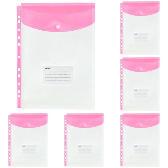 11-hole Binder Pockets Binder Pocket Office Folder Document Folder Reusable Binder Folders A4 Letter Size Loose Leaf File Pouches Binder Envelopes