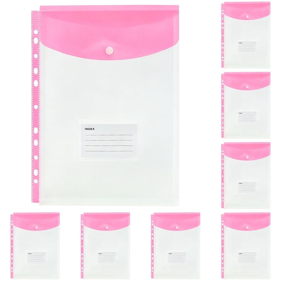 11-hole Binder Pockets Paper Folder Binder Envelopes Binder Pocket Document Folder Portable Folder Binder Folders Plastic Envelopes with Pockets
