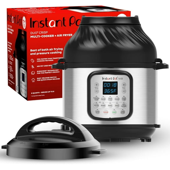 11-in-1 Air Fryer and Electric Pressure Cooker Combo with Multicooker Lids that Air Fries Steams Slow Cooks Sauts Dehydrates & More Free App With Over 800 Recipes 6 Quart