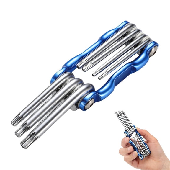 11-in-1 Folding Hex Key Wrench Set,Professional Steel Metric Allen Wrench,Slotted Cross-Head Screwdrivers,8mm-12mm Wrenches,90/180 Locking Positions,Portable Multi-Tool for Home & Travel Use