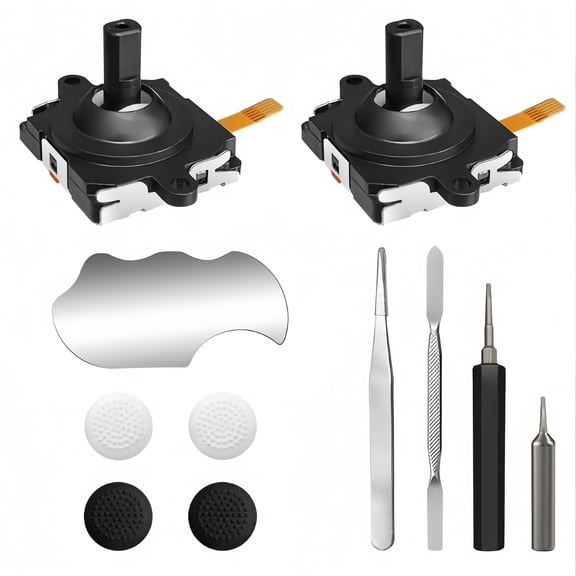 11-in-1 Joystick Replacement Kit for Meta Quest 3: 2 Joysticks, Thumb Grips & Tools for Easy Repair