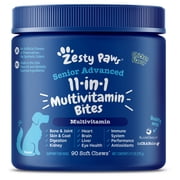 Zesty Paws Advanced 11-in-1 Multifunctional Bites Overall Wellbeing Multivitamin SoftChew for Dog, Chicken Flavor, 90 Count
