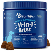 Zesty Paws Senior Advanced 11-in-1 Multifunctional Bites for Senior Dogs, Chicken, 90 ct