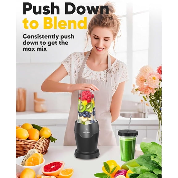 11-in-1 Smoothie Blender with 1200W Motor, Personal Margarita for Ice Fruit and Cocktails
