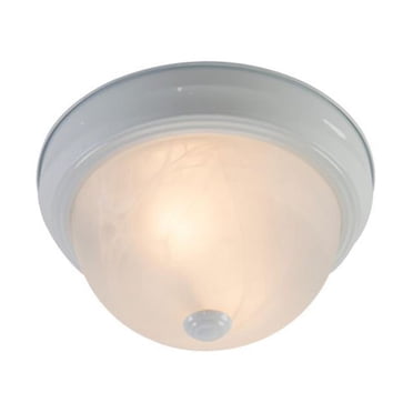 Nuvo Lighting 60/222 Two Light Flush Mount - Textured White Finish, Alabaster Glass - 13.25" Wide, 5.38" High - Close-to-Ceiling Fixture