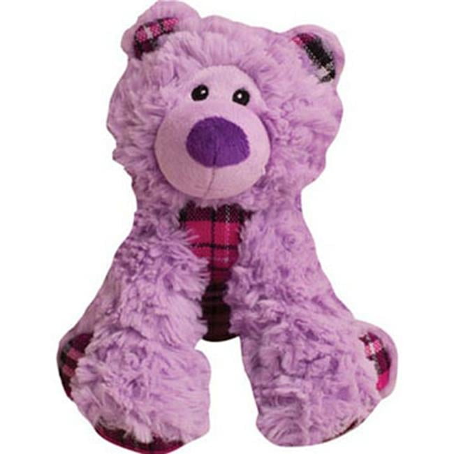 Bella the Purple Plush Bear Dog Toy with Crinkle Sound