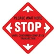 thumbnail image 1 of 11 in. Coronavirus Vinyl Decal - Stop Please Wait Here - Pack of 6, 1 of 1