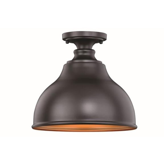 11 in.Delano Semi - Flush Mount, Oil Burnished Bronze