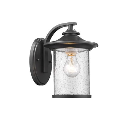 11 in. Lighting Liam Transitional 1 Light Black Outdoor Wall Sconce - Textured Black